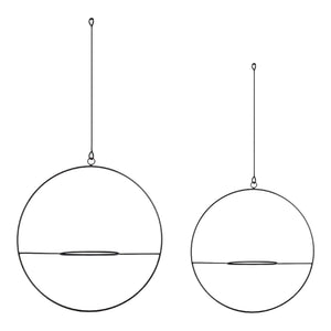[en.casa] Plantenhanger Opsterland set van 2 zwart 
