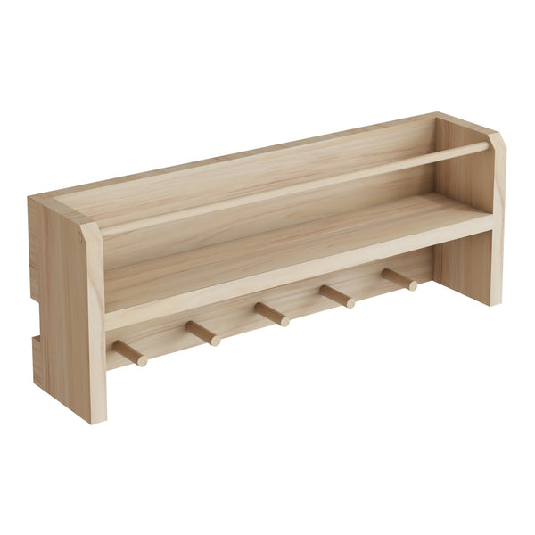 [en.casa] Wandkapstok Sundeved 20x50x9 cm houtkleurig