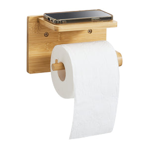[en.casa] Toiletrolhouder Vallentuna bamboe 12x18x10,5 cm houtkleurig