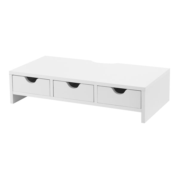 [en.casa] Monitorstandaard Ruovesi verhoger 12x51x25 cm wit