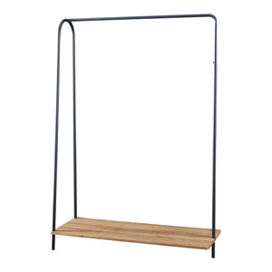 [en.casa] Kledingrek Ørbæk 144x100x35 cm zwart en houtkleurig