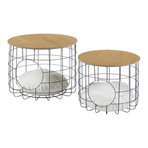 [en.casa] Bijzettafel Haapajärvi set van 2 met kussens