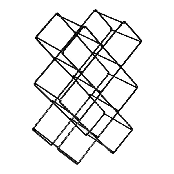 [en.casa] Wijnrek Apremont metaal 43x28,5x15 cm zwart
