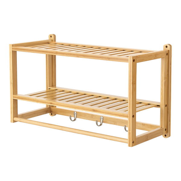 [en.casa] Badkamerrek Thyborøn wandmontage 30x55x22,5 cm bamboe