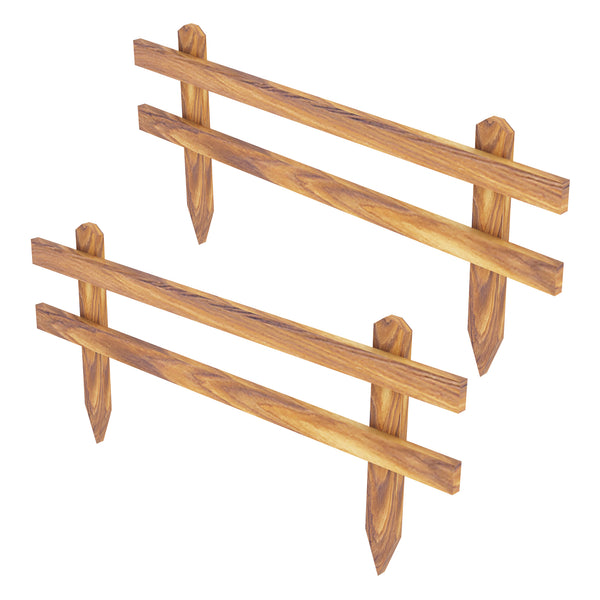 [en.casa] Tuinhek Krölpa voortuinhek set van 2 houtkleurig