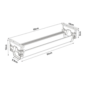 pro.tec Kabelgoot Skegness voor het onder bureau 55x18x12 cm wit