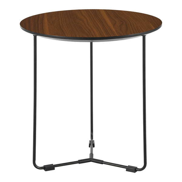 [en.casa] Bijzettafel Böhen rond 42x39,5 cm zwart en walnootkleurig