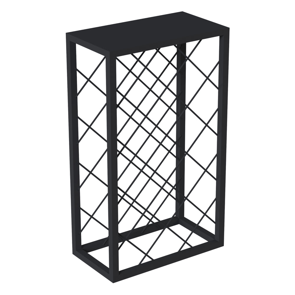 Wijnrek Amasia van metaal 74x45x22 cm Zwart [en.casa] - premiumXL