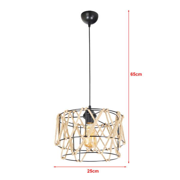 [lux.pro] Hanglamp Maryport zwart E27