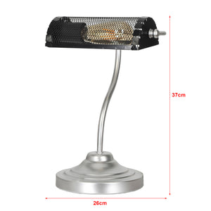 [lux.pro] Tafellamp bureaulamp Ditton zilverkleurig en zwart E27