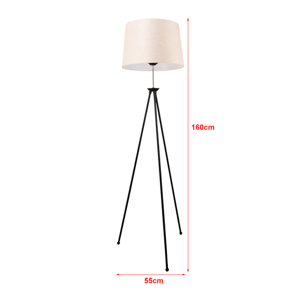 [lux.pro] Staande lamp vloerlamp Orpington zwart en creme E27