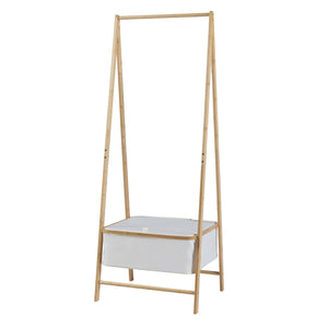 [en.casa] Bamboe kledingrek Iitti 159x60x45 cm houtkleurig en wit
