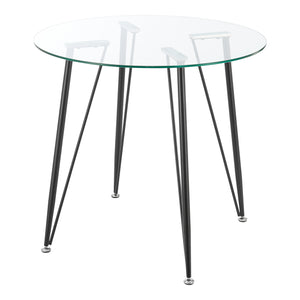 [en.casa] Glazen tafel Huittinen rond 72x80 cm zwart en transparant
