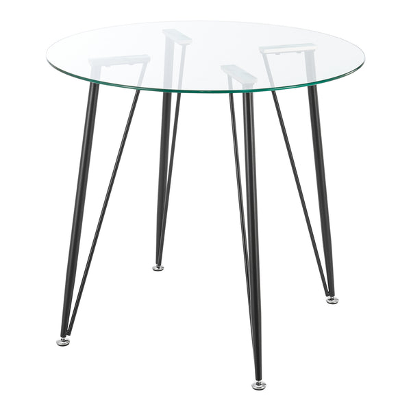 [en.casa] Glazen tafel Huittinen rond 72x80 cm zwart en transparant