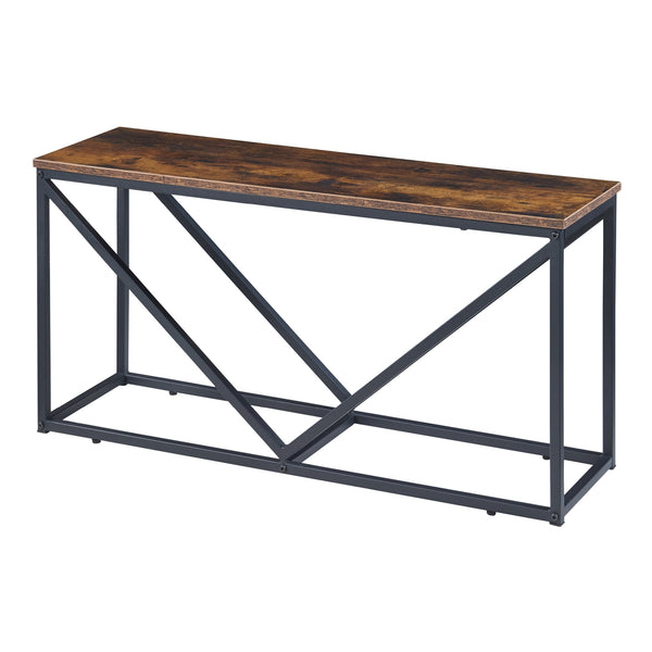 [en.casa] Brandhout rek Vaasa houtopslag 50x100x30 cm zwart en houtkleurig donker