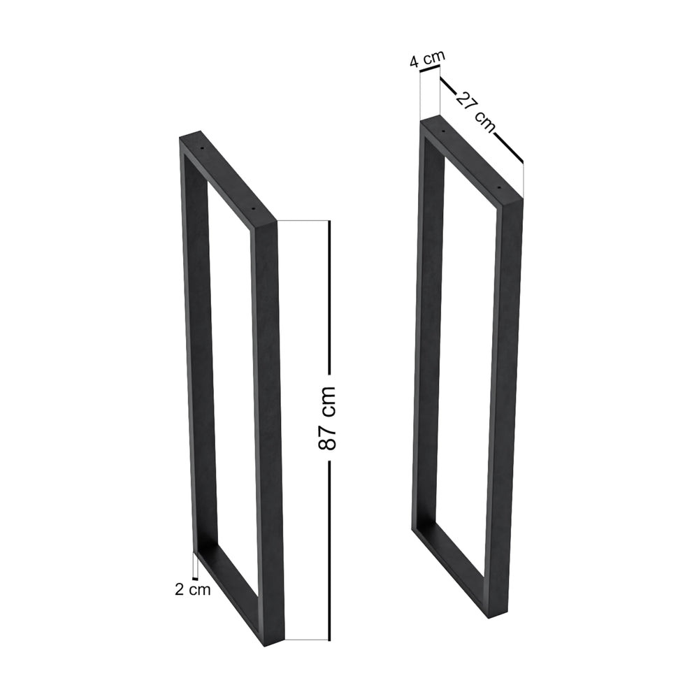 [en.casa] Stalen onderstel Kauniainen set van 2 tafelpoot 87x27x4 cm zwart