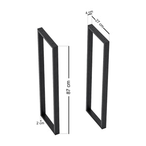 [en.casa] Stalen onderstel Kauniainen set van 2 tafelpoot 87x27x4 cm zwart