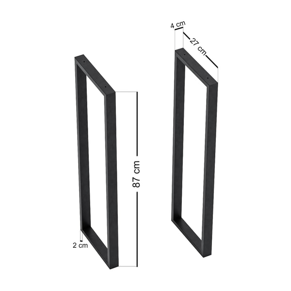 [en.casa] Stalen onderstel Kauniainen set van 2 tafelpoot 87x27x4 cm zwart