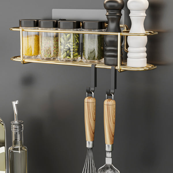 [en.casa] Keukenrek Naantali kuidenrek 32x8x7 cm goudkleurig en zwart