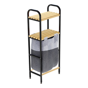 [en.casa] Badkamerrek Pello met 2 planken en 1 waszak 100x39x22 cm