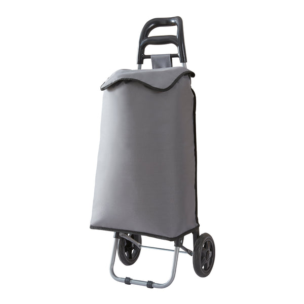 [en.casa] Boodschappentrolley Aaby 95,5x35x29 cm donkergrijs en zwart