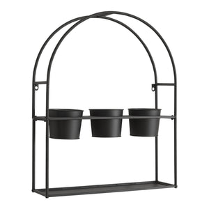 [en.casa] Plantenrek Merikarvia met bloempotten 65x52x15 cm zwart