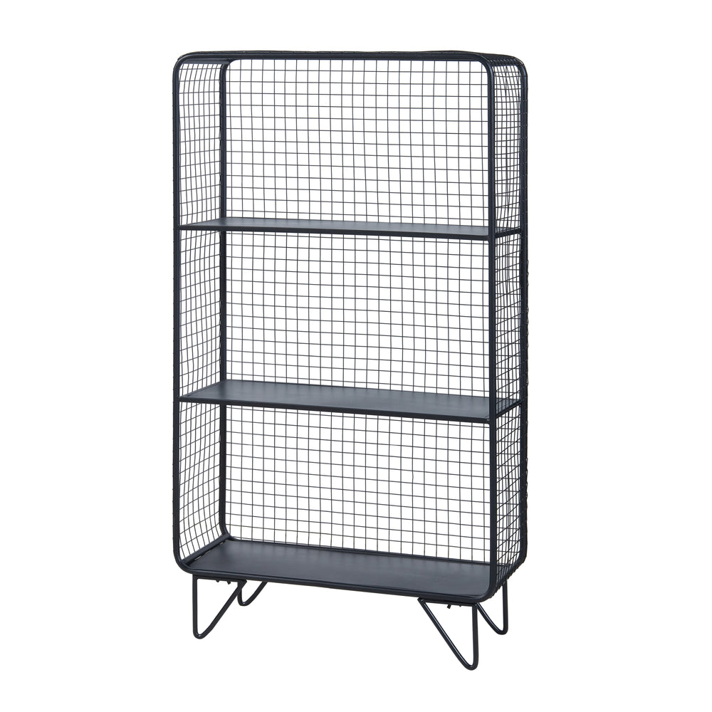 [en.casa] Staand rek Volda open kast 90x50x19 cm zwart