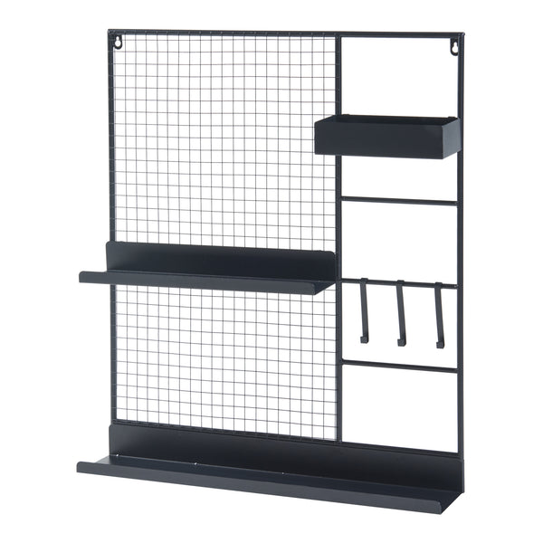 [en.casa] Wandrek Westre metaal 70x60x11 cm zwart