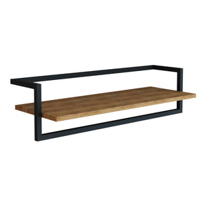 [en.casa] Wandkapstok Evje 80x30x20 cm houtkleurig en zwart