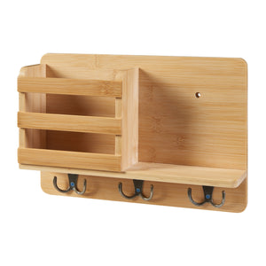 [en.casa] Wandrek Giske met plank en sleutelhouder 33x8x22 cm bamboe