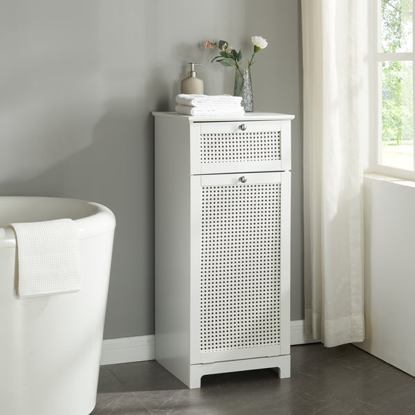 [en.casa] Badkamerkast Karlsøy met wasmand 90x38x40 cm wit