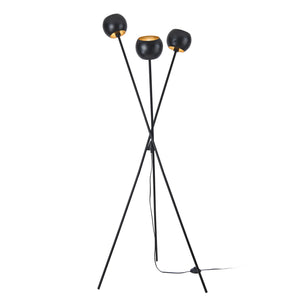 lux.pro Staande lamp Nykvarn vloerlamp 161 cm 3xE14 zwart en goudkleurig