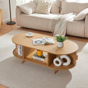 Salontafel Nordkapp ovaal 120x55x40 cm houtkleurig [en.casa]