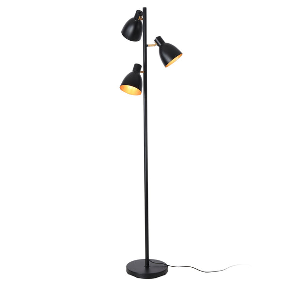 lux.pro Staande lamp Witney vloerlamp 154 cm 3xE14 zwart en goudkleurig