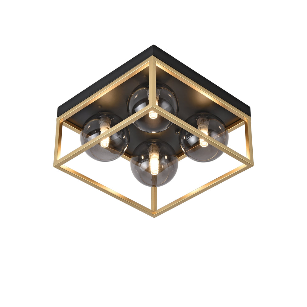 Deckenleuchte Widnes Schwarz / Goldfarben [lux.pro] - premiumXL