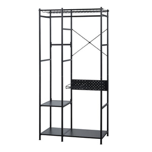 [en.casa] Kledingkast Brønnøy open kast 182x90x46 cm zwart