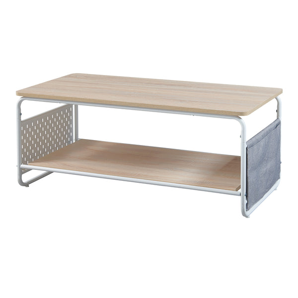 [en.casa] Salontafel Dyrøy 43x100x50 cm wit eikenkleurig en grijs