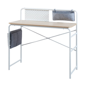 [en.casa] Bureau Dyrøy 98x98x46 cm wit eikenkleurig en grijs