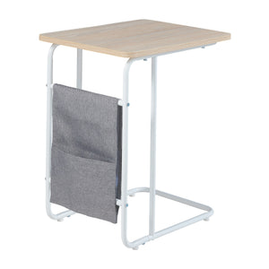 [en.casa] Bureau Dyrøy laptoptafel 56x48x37 cm wit eikenkleurig en grijs
