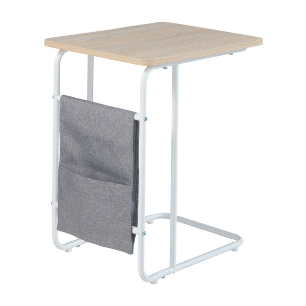 [en.casa] Bureau Dyrøy laptoptafel 56x48x37 cm wit eikenkleurig en grijs