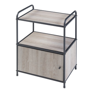 [en.casa] Nachtkast Gulen 60x43x33 cm zwart en eikenkleurig