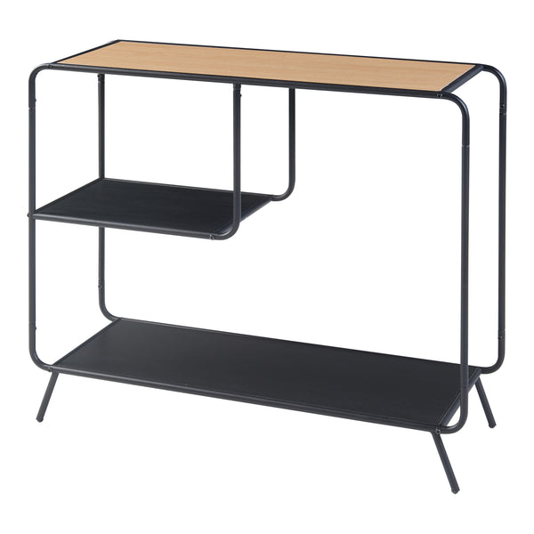 [en.casa] Console tafel Krødsherad 83x102x36 cm zwart en eikenkleurig