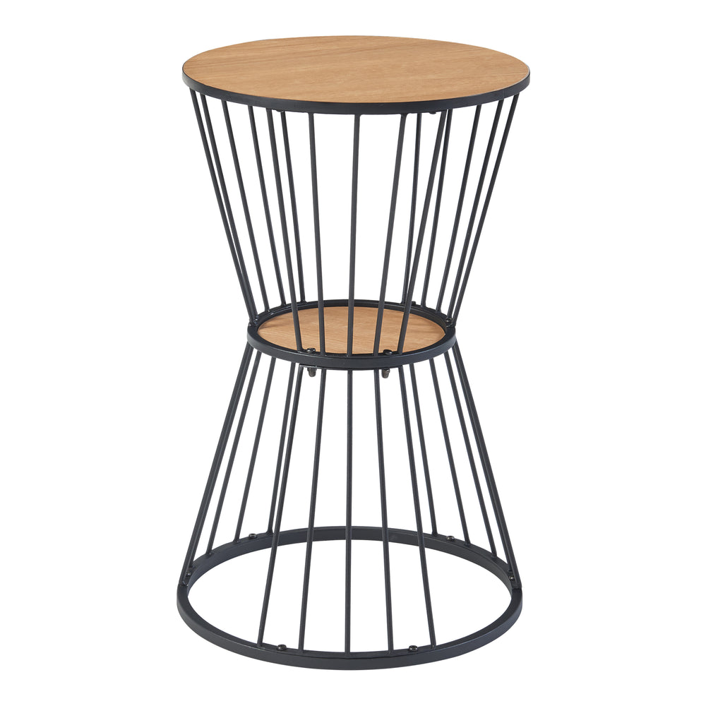 Bijzettafel Fossbergom Zwart/Eik - Optiek [en.casa] - premiumXL