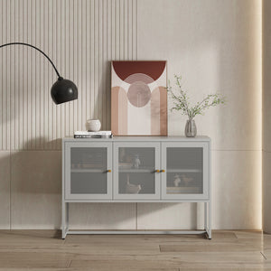 Commode Sund dressoir metaal 120x40x80 cm grijs [en.casa]