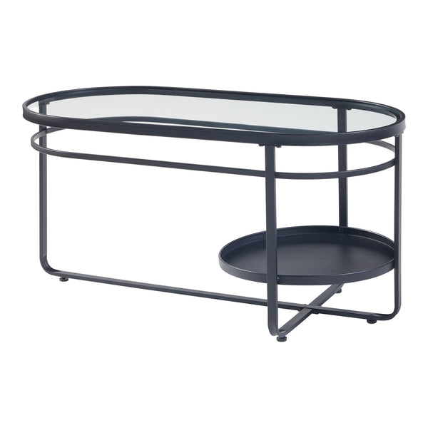 [en.casa] Salontafel Kumla ovaal 90x42,5x46 cm zwart