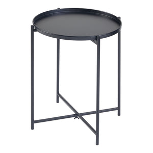 [en.casa] Bijzettafel Sälen rond Ø40x50 cm zwart