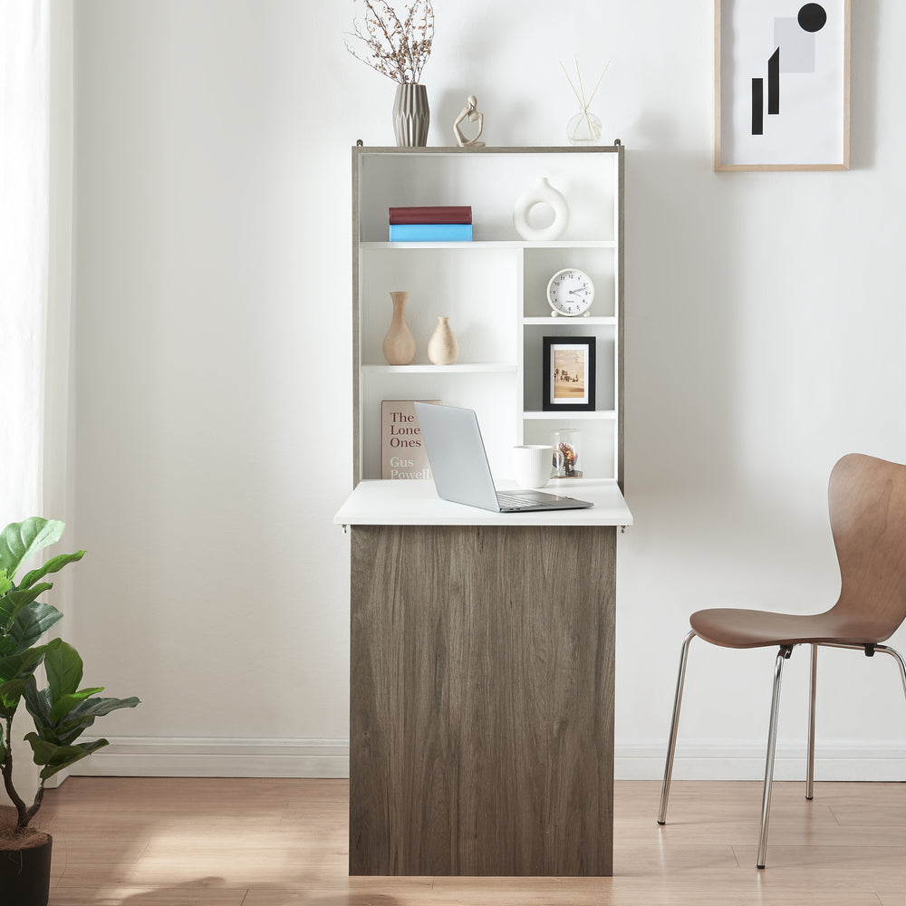 Klaptafel Greve voor wandmontage 80x62x16 cm wit en houtkleurig [en.casa]