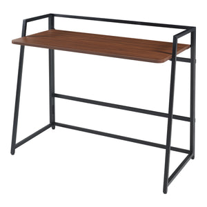 [en.casa] Bureau Ringerike opvouwbaar 104,5x53x85,5 cm zwart en walnootkleurig