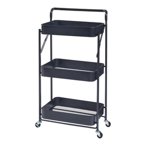 [en.casa] Keukentrolley Vörå 88x45x30 cm zwart