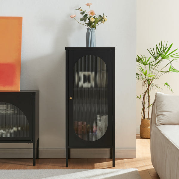 Metalen kast Karlskrona 101,5x42,5x40 cm zwart [en.casa]